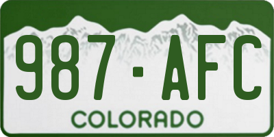 CO license plate 987AFC