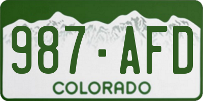 CO license plate 987AFD