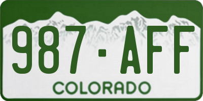CO license plate 987AFF
