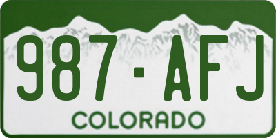 CO license plate 987AFJ