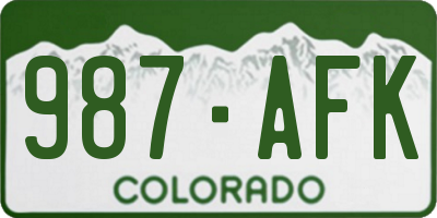 CO license plate 987AFK