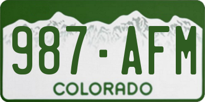 CO license plate 987AFM