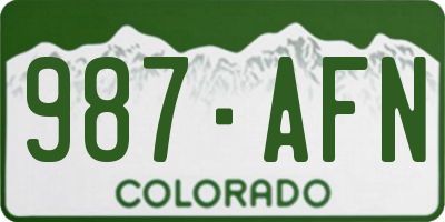 CO license plate 987AFN