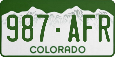 CO license plate 987AFR