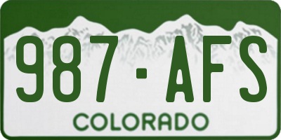 CO license plate 987AFS