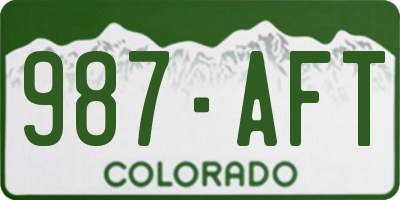 CO license plate 987AFT