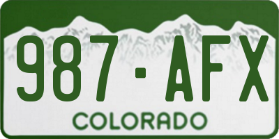 CO license plate 987AFX