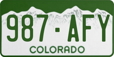 CO license plate 987AFY