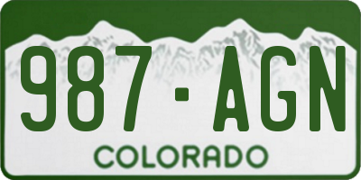 CO license plate 987AGN