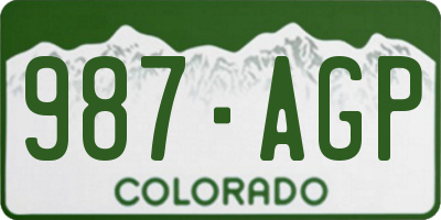 CO license plate 987AGP