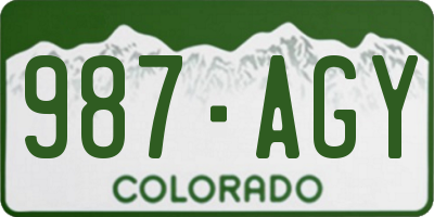 CO license plate 987AGY