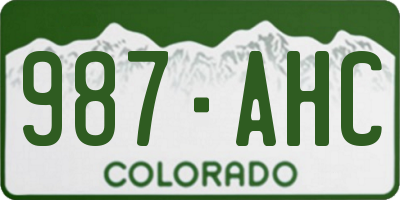 CO license plate 987AHC
