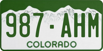 CO license plate 987AHM