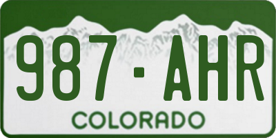 CO license plate 987AHR