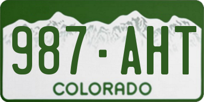 CO license plate 987AHT
