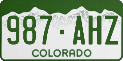 CO license plate 987AHZ