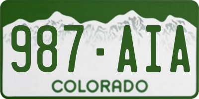 CO license plate 987AIA