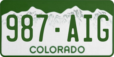 CO license plate 987AIG