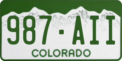 CO license plate 987AII