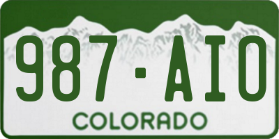 CO license plate 987AIO