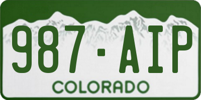 CO license plate 987AIP