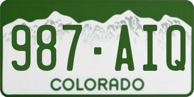 CO license plate 987AIQ