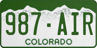 CO license plate 987AIR