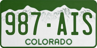 CO license plate 987AIS