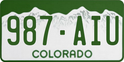 CO license plate 987AIU