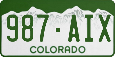 CO license plate 987AIX