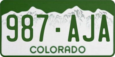 CO license plate 987AJA