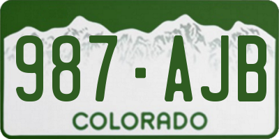 CO license plate 987AJB