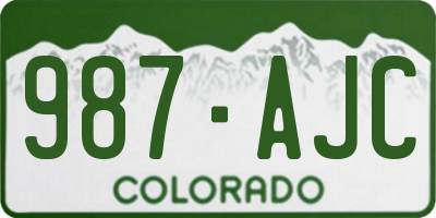 CO license plate 987AJC