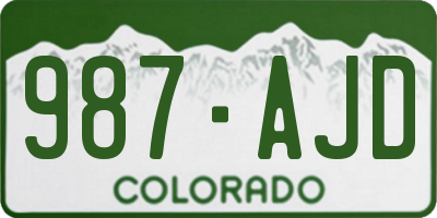 CO license plate 987AJD
