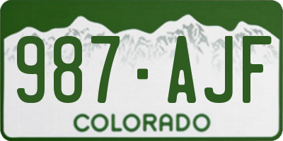 CO license plate 987AJF