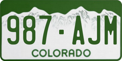 CO license plate 987AJM
