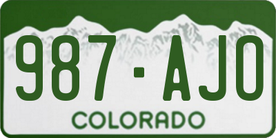 CO license plate 987AJO