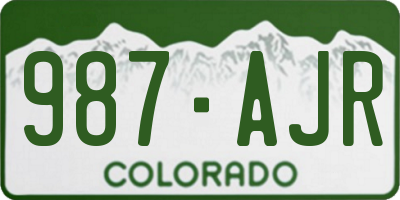 CO license plate 987AJR