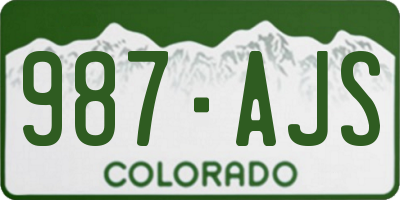 CO license plate 987AJS