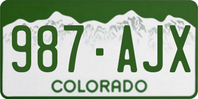CO license plate 987AJX