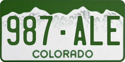 CO license plate 987ALE
