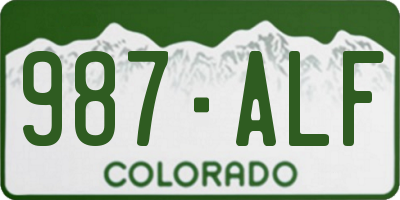 CO license plate 987ALF