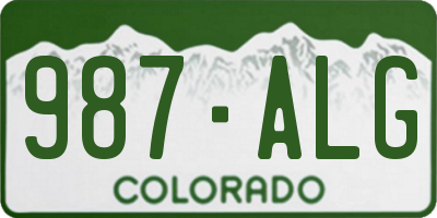 CO license plate 987ALG