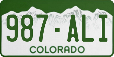 CO license plate 987ALI