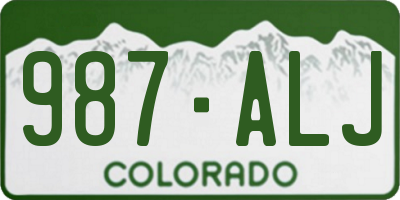 CO license plate 987ALJ