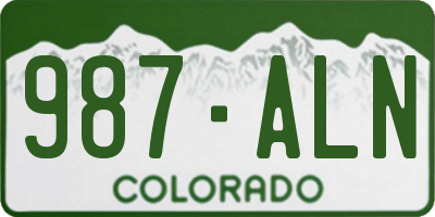 CO license plate 987ALN