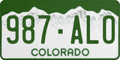 CO license plate 987ALO