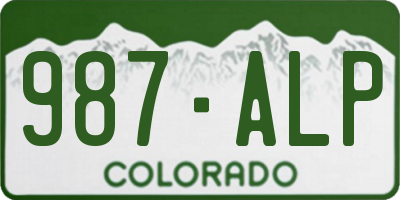 CO license plate 987ALP