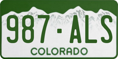 CO license plate 987ALS