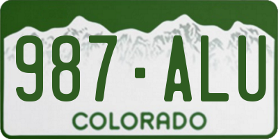 CO license plate 987ALU